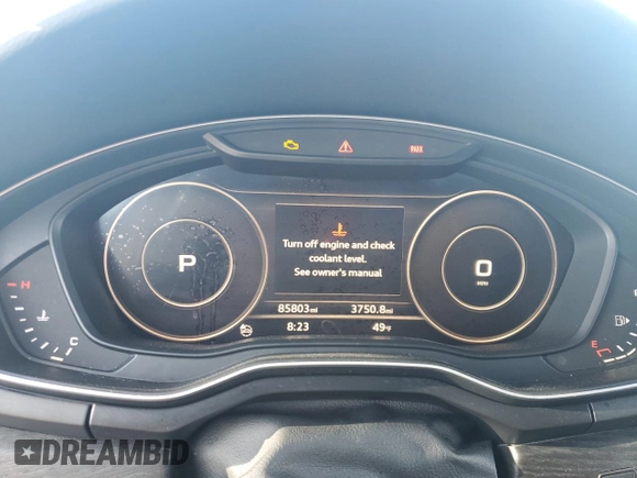 2017 Audi A4 Premium Plus with VIN WAULNAF45HN034512, listed as a Copart auction lot 84020264 with 85,803 mi miles and Salvage Title. Bid and sale history available at carsss.com. Image 9.