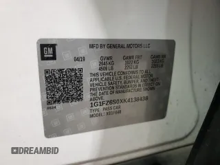 2019 Chevrolet Bolt EV Premier z VIN 1G1FZ6S0XK4138438, wystawiony jako Copart lot #87382374 z przebiegiem 20 429 mil mil oraz Szkoda całkowita • Salvage title. Historia ofert i sprzedaży dostępna na DreamBid. Obrazek 14.