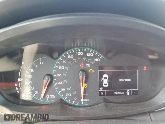 2020 Chevrolet Trax LT with VIN 3GNCJLSB9LL254802, listed as a Copart auction lot 52716865 with 59,831 mi miles and Salvage Title. Bid and sale history available at carsss.com. Image 9.