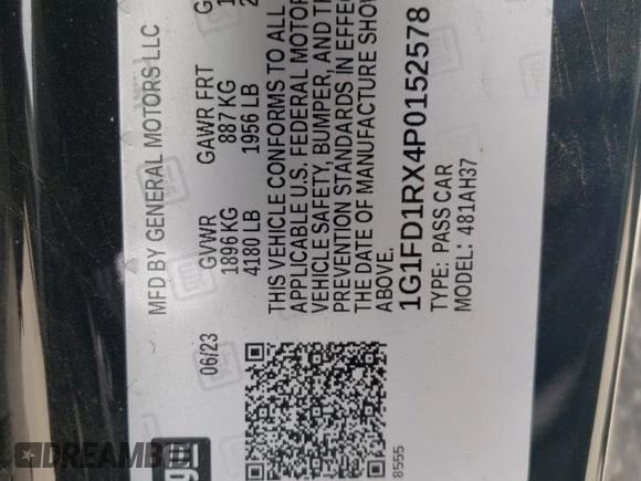 2023 Chevrolet Camaro 2LT z VIN 1G1FD1RX4P0152578, wystawiony jako Copart lot #51650104 z przebiegiem 10 457 mil mil oraz Czysty tytuł • Clean title. Historia ofert i sprzedaży dostępna na DreamBid. Obrazek 14.