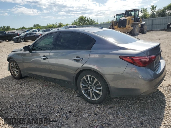 2018 Infiniti Q50 Luxe with VIN JN1EV7AR1JM430839, listed as a Copart auction lot 57727515 with 89,476 mi miles and Salvage title. Bid and sale history available at DreamBid. Image 2.