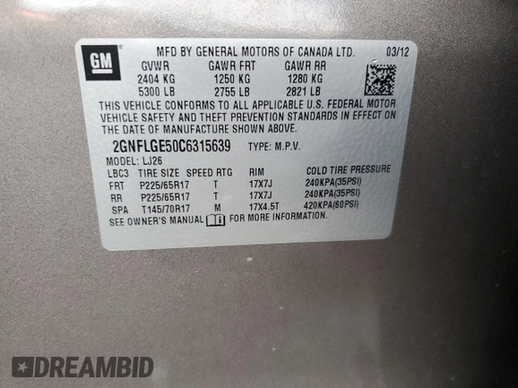 2012 Chevrolet Equinox LTZ with VIN 2GNFLGE50C6315639, listed as a Copart auction lot 51440395 with 85,025 mi miles and Salvage Title. Bid and sale history available at carsss.com. Image 15.