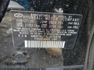 2020 Hyundai Elantra SE z VIN KMHD74LF9LU074479, wystawiony jako Copart lot #52154135 z przebiegiem 30 938 mil mil oraz Szkoda całkowita • Salvage title. Historia ofert i sprzedaży dostępna na DreamBid. Obrazek 12.