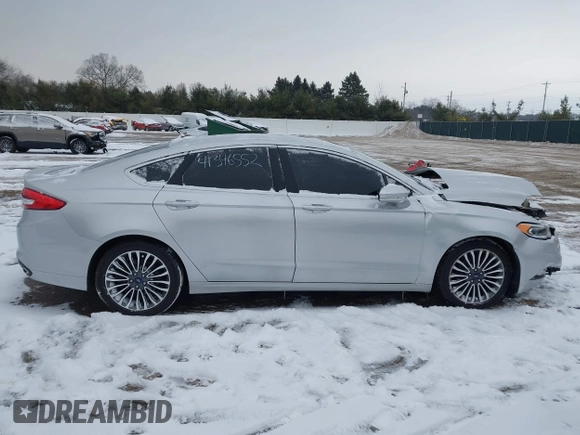2017 Ford Fusion Titanium with VIN 3FA6P0K91HR117198, listed as a IAAI auction lot 41346552 with 76,951 mi miles. Bid and sale history available at carsss.com. Image 13.