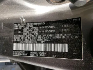 2019 Lexus LX with VIN JTJHY7AX6K4295534, listed as a Copart auction lot 43646123 with 38,819 mi miles. Bid and sale history available at carsss.com. Image 12.