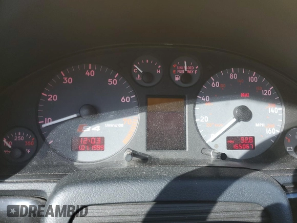 2001 Audi S4 with VIN WAURD68D61A092472, listed as a Copart auction lot 44989545 with 165,067 mi miles and Salvage Title. Bid and sale history available at carsss.com. Image 9.