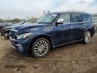 2015 Infiniti QX80 z VIN JN8AZ2NE3F9086651, wystawiony jako Copart lot #54015875 z przebiegiem 137 015 mil mil oraz Szkoda całkowita • Salvage title. Historia ofert i sprzedaży dostępna na DreamBid. Obrazek 1.