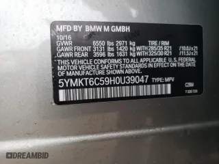 2017 BMW X5 M with VIN 5YMKT6C59H0U39047, listed as a Copart auction lot 40503334 with 48,009 mi miles. Bid and sale history available at carsss.com. Image 13.