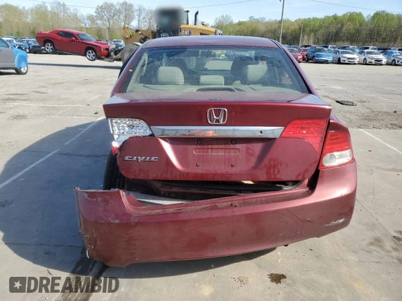 2011 Honda Civic LX with VIN 19XFA1F56BE026953, listed as a Copart auction lot 53395815 with 167,591 mi miles and Salvage Title. Bid and sale history available at DreamBid. Image 6.
