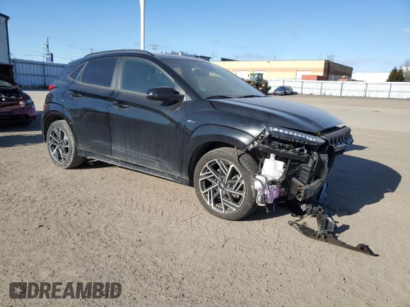 2023 Hyundai Kona N Line with VIN KM8K3CA30PU992830, listed as a Copart auction lot 85872864 with 32,365 mi miles and Salvage Title. Bid and sale history available at carsss.com. Image 4.