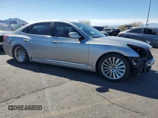 2014 Hyundai Equus Signature with VIN KMHGH4JHXEU076582, listed as a Copart auction lot 47231705 with 46,347 mi miles and Salvage Title. Bid and sale history available at DreamBid. Image 4.