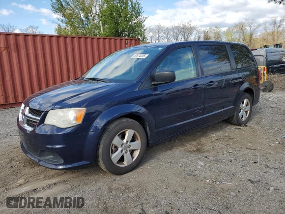 2013 Dodge Grand Caravan SE with VIN 2C4RDGBG8DR571536, listed as a Copart auction lot 52874235 with 225,886 mi miles and Salvage Title. Bid and sale history available at DreamBid. Image 1.