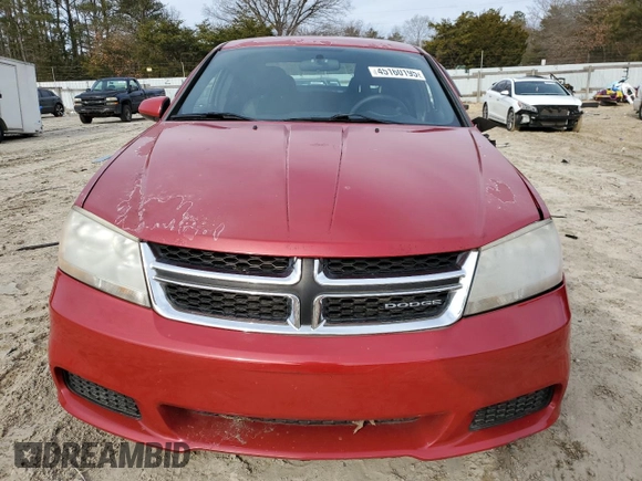 2012 Dodge Avenger SXT z VIN 1C3CDZCB2CN165482, wystawiony jako Copart lot #45160195 z przebiegiem 56 082 mil mil oraz Nie do naprawy • Non repairable. Historia ofert i sprzedaży dostępna na DreamBid. Obrazek 5.