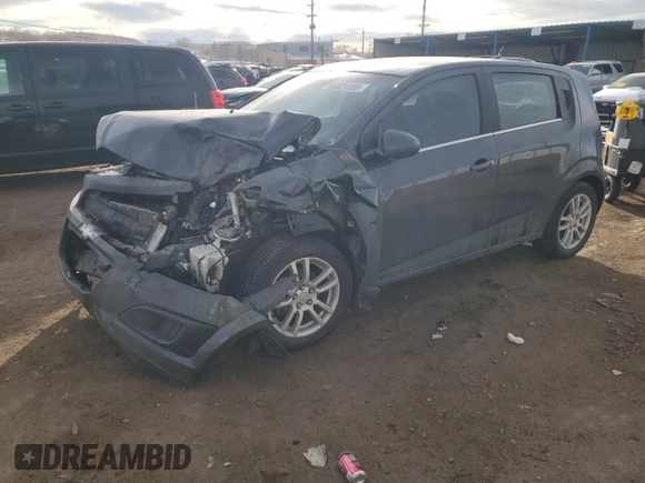 2013 Chevrolet Sonic LT with VIN 1G1JC6SBXD4121722, listed as a Copart auction lot 44824185 with 0 mi miles and Salvage Title. Bid and sale history available at carsss.com. Image 1.