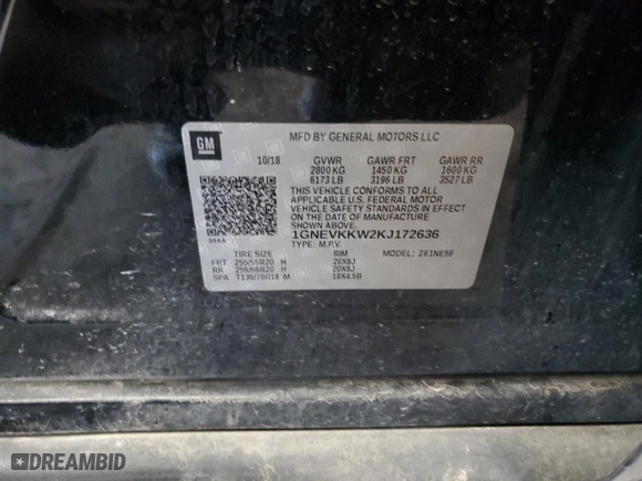 2019 Chevrolet Traverse Premier with VIN 1GNEVKKW2KJ172636, listed as a Copart auction lot 51041415 with 102,290 mi miles and Salvage Title. Bid and sale history available at carsss.com. Image 15.