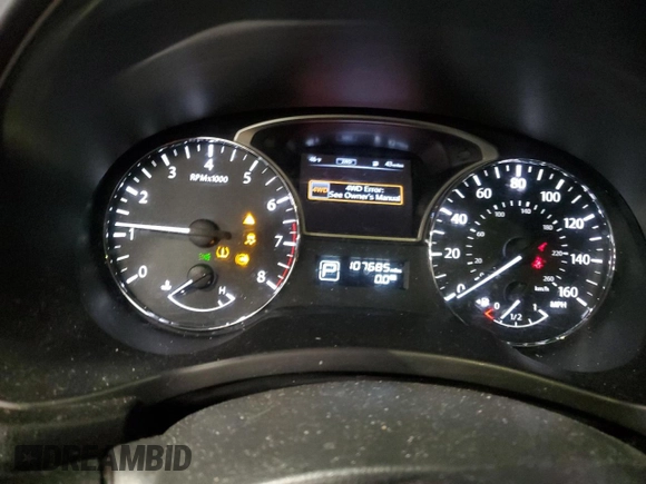 2015 Nissan Pathfinder SV with VIN 5N1AR2MMXFC681953, listed as a Copart auction lot 45596125 with 107,685 mi miles and Salvage title. Bid and sale history available at DreamBid. Image 9.
