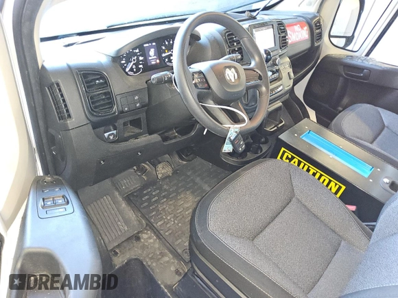 2022 Ram ProMaster Cargo with VIN 3C6MRVHG1NE114360, listed as a Copart auction lot 47051295 with 17,464 mi miles and Clean Title. Bid and sale history available at DreamBid. Image 8.