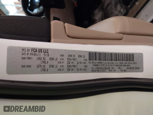 2018 Jeep Grand Cherokee Altitude with VIN 1C4RJFAG3JC381426, listed as a IAAI auction lot 41528760 with 49,155 mi miles and . Bid and sale history available at DreamBid. Image 9.