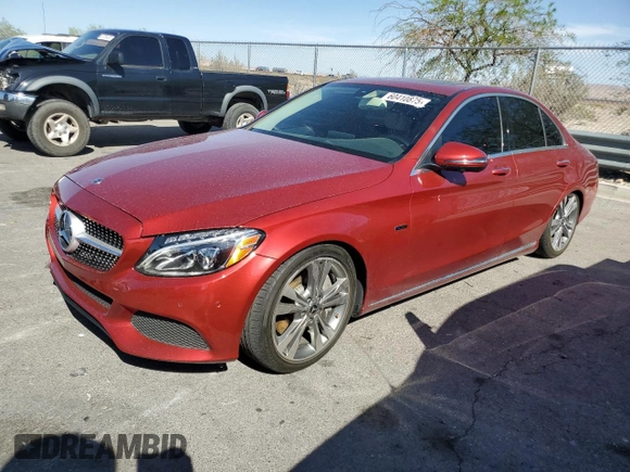2018 Mercedes-Benz C 350e with VIN 55SWF4HBXJU235738, listed as a Copart auction lot 60410875 with 84,142 mi miles and Clean title. Bid and sale history available at DreamBid. Image 1.