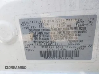2014 Nissan Note SV with VIN 3N1CE2CP1EL416154, listed as a IAAI auction lot 41978092 with 127,164 mi miles and . Bid and sale history available at DreamBid. Image 9.