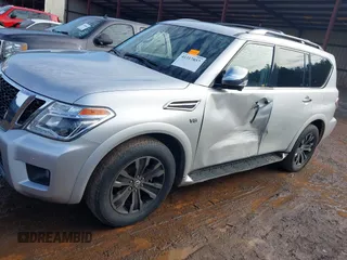 2020 Nissan Armada Platinum with VIN JN8AY2NF6L9360609, listed as a IAAI auction lot 41317857 with 142,243 mi miles. Bid and sale history available at carsss.com. Image 6.
