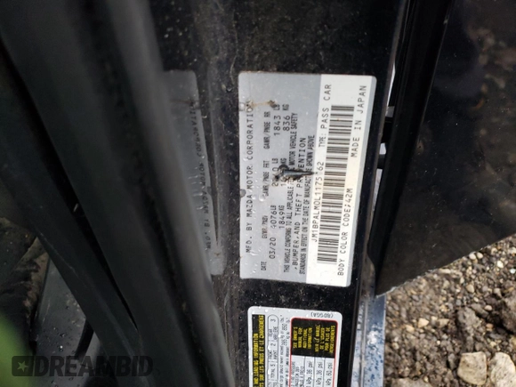 2020 Mazda Mazda3 Hatchback with VIN JM1BPALM0L1175162, listed as a Copart auction lot 84201744 with 61,905 mi miles and Salvage Title. Bid and sale history available at carsss.com. Image 12.