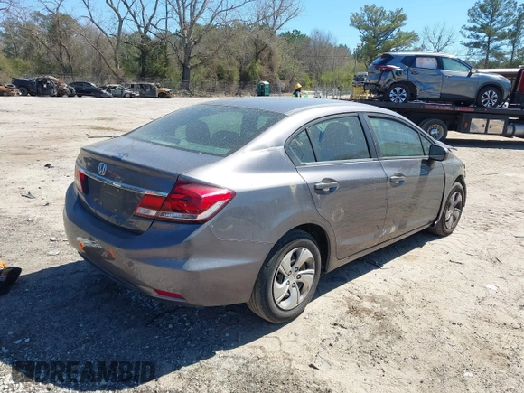 2015 Honda Civic Sedan LX with VIN 19XFB2F57FE030308, listed as a IAAI auction lot 41858216 with 190,293 mi miles. Bid and sale history available at carsss.com. Image 4.