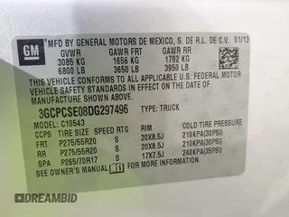 2013 Chevrolet Silverado 1500 LT with VIN 3GCPCSE08DG297496, listed as a IAAI auction lot 42046611 with 246,657 mi miles and . Bid and sale history available at DreamBid. Image 9.
