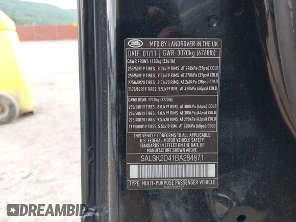 2011 Land Rover Range Rover Sport HSE Lux z VIN SALSK2D41BA284871, wystawiony jako IAAI lot #42354891 z przebiegiem 155 554 mil mil oraz . Historia ofert i sprzedaży dostępna na DreamBid. Obrazek 9.