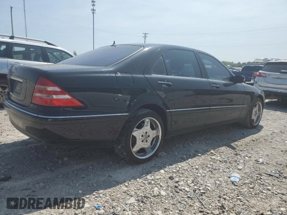 2001 Mercedes-Benz S-Class with VIN WDBNG70J51A197809, listed as a Copart auction lot 68633494 with 145,040 mi miles and Salvage Title. Bid and sale history available at carsss.com. Image 3.