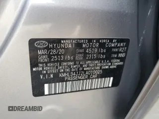 2020 Hyundai Sonata Hybrid Ultimate with VIN KMHL34JJ2LA010025, listed as a Copart auction lot 77657214 with 59,596 mi miles and Salvage Title. Bid and sale history available at carsss.com. Image 12.