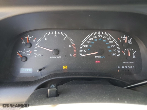 2000 Dodge Ram 1500 with VIN 3B7HC13Y4YG120005, listed as a Copart auction lot 57108154 with 124,940 mi miles and Salvage Title. Bid and sale history available at carsss.com. Image 9.