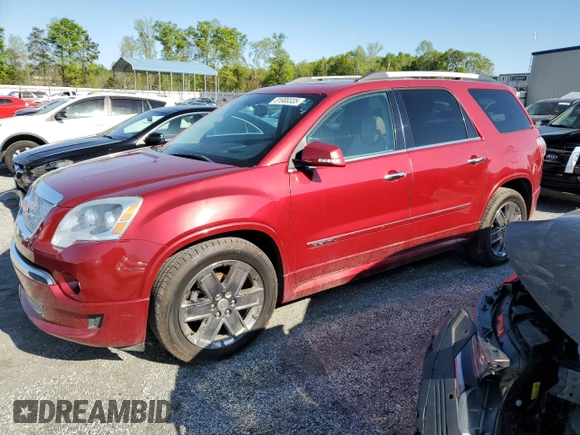 2012 GMC Acadia Denali z VIN 1GKKVTEDXCJ230039, wystawiony jako Copart lot #51900335 z przebiegiem 149 645 mil mil oraz Szkoda całkowita • Salvage title. Historia ofert i sprzedaży dostępna na DreamBid. Obrazek 1.