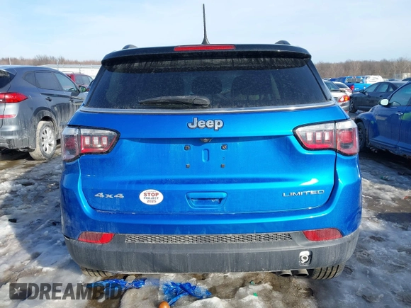 2020 Jeep Compass Limited with VIN 3C4NJDCB7LT147155, listed as a IAAI auction lot 41654100 with 66,205 mi miles. Bid and sale history available at carsss.com. Image 15.