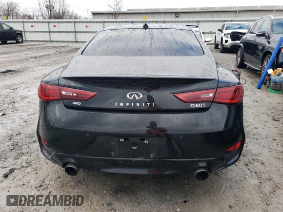 2022 Infiniti Q60 Red Sport 400 with VIN JN1FV7LL2NM681081, listed as a Copart auction lot 83412034 with 11,238 mi miles and Salvage title. Bid and sale history available at DreamBid. Image 6.