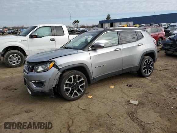 2018 Jeep Compass Limited with VIN 3C4NJDCB4JT200410, listed as a Copart auction lot 52582405 with 92,182 mi miles and Salvage title. Bid and sale history available at DreamBid. Image 1.