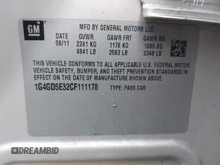 2012 Buick LaCrosse Premium 1 with VIN 1G4GD5E32CF111178, listed as a IAAI auction lot 42236185 with 189,723 mi miles and . Bid and sale history available at DreamBid. Image 9.