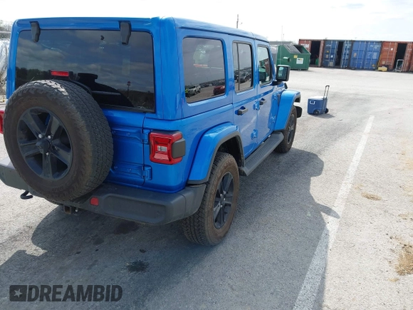 2023 Jeep Wrangler Sahara with VIN 1C4HJXEG4PW584800, listed as a IAAI auction lot 41908392 with 22,108 mi miles and . Bid and sale history available at DreamBid. Image 4.