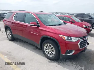 2019 Chevrolet Traverse LT Cloth z VIN 1GNERGKW3KJ317815, wystawiony jako IAAI lot #42139041 z przebiegiem 95 715 mil mil oraz . Historia ofert i sprzedaży dostępna na DreamBid. Obrazek 1.