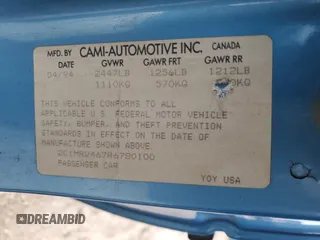 1994 Geo Metro z VIN 2C1MR2467R6780100, wystawiony jako Copart lot #45597135 z przebiegiem 100 000 mil mil oraz Szkody całkowita. Historia ofert i sprzedaży dostępna na DreamBid. Obrazek 15.