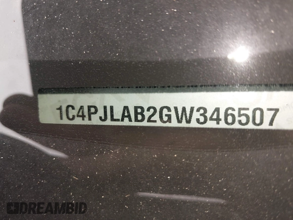 2016 Jeep Cherokee Altitude with VIN 1C4PJLAB2GW346507, listed as a IAAI auction lot 41924540 with 89,235 mi miles and . Bid and sale history available at DreamBid. Image 18.