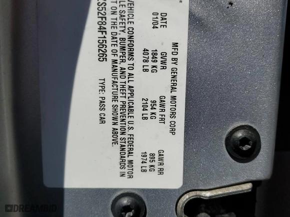 2004 Chevrolet Malibu with VIN 1G1ZS52F84F156265, listed as a Copart auction lot 53672995 with 0 mi miles and Salvage Title. Bid and sale history available at carsss.com. Image 13.