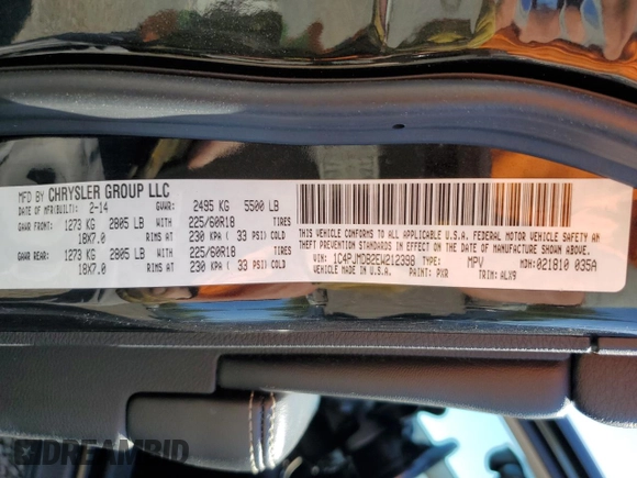 2014 Jeep Cherokee Limited with VIN 1C4PJMDB2EW212398, listed as a Copart auction lot 54723835 with 202,008 mi miles and Salvage title. Bid and sale history available at DreamBid. Image 14.