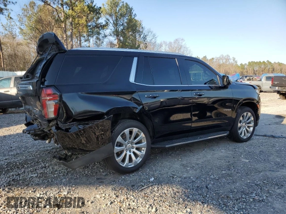 2021 Chevrolet Tahoe Premier with VIN 1GNSKSKD9MR321669, listed as a Copart auction lot 43282815 with 59,648 mi miles and Salvage title. Bid and sale history available at DreamBid. Image 3.