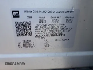 2022 Chevrolet Equinox LT z VIN 2GNAXJEV4N6141363, wystawiony jako Copart lot #55680875 z przebiegiem 153 095 mil mil oraz Szkoda całkowita • Salvage title. Historia ofert i sprzedaży dostępna na DreamBid. Obrazek 13.