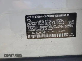 2019 BMW X5 xDrive40i with VIN 5UXCR6C5XKLL61071, listed as a Copart auction lot 60158945 with 67,631 mi miles and Salvage title. Bid and sale history available at DreamBid. Image 13.