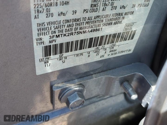2022 Ford Mustang Mach-E California Route 1 z VIN 3FMTK2R75NMA49861, wystawiony jako Copart lot #46211484 z przebiegiem Nie podano mil oraz . Historia ofert i sprzedaży dostępna na DreamBid. Obrazek 13.