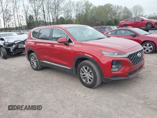 2019 Hyundai Santa Fe SE with VIN 5NMS2CAD5KH053852, listed as a IAAI auction lot 41962062 with 127,177 mi miles. Bid and sale history available at carsss.com. Image 1.