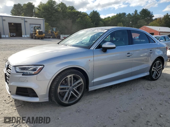 2019 Audi A3 Sedan S line Premium Plus with VIN WAUJEGFF4KA119965, listed as a Copart auction lot 74427694 with 82,712 mi miles and Salvage Title. Bid and sale history available at carsss.com. Image 1.