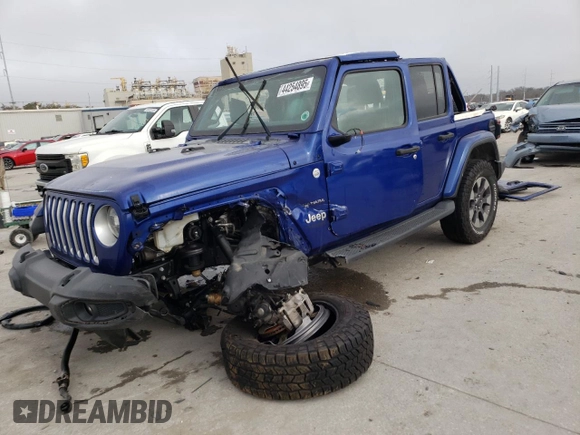 2020 Jeep Wrangler Unlimited Sahara with VIN 1C4HJXEN0LW148812, listed as a Copart auction lot 44254895 with 0 mi miles and Salvage Title. Bid and sale history available at carsss.com. Image 1.